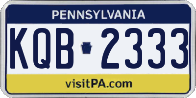 PA license plate KQB2333