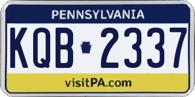 PA license plate KQB2337
