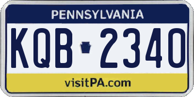 PA license plate KQB2340