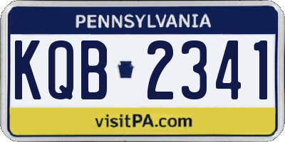 PA license plate KQB2341