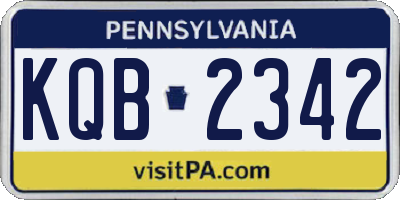 PA license plate KQB2342