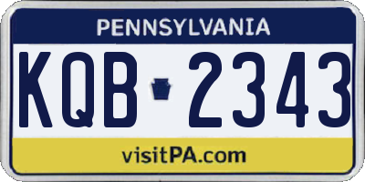 PA license plate KQB2343