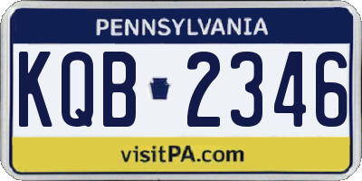 PA license plate KQB2346