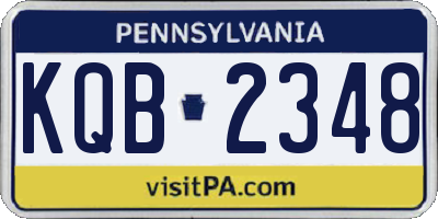 PA license plate KQB2348
