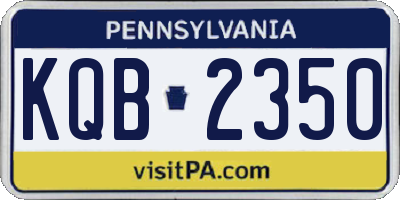 PA license plate KQB2350