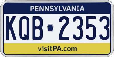 PA license plate KQB2353