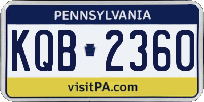 PA license plate KQB2360