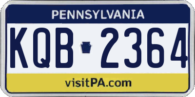 PA license plate KQB2364
