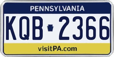 PA license plate KQB2366