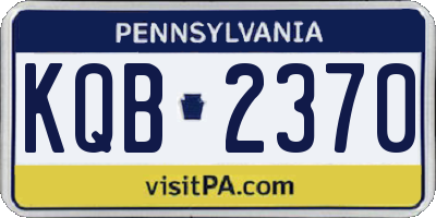 PA license plate KQB2370