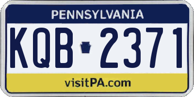 PA license plate KQB2371