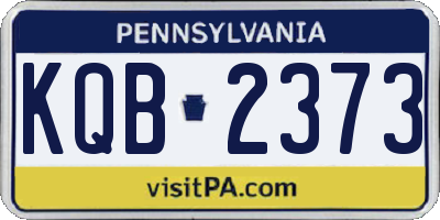 PA license plate KQB2373