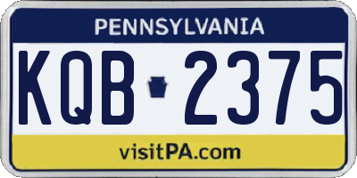 PA license plate KQB2375