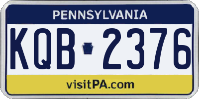 PA license plate KQB2376