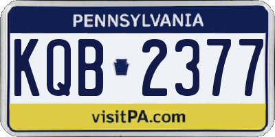 PA license plate KQB2377