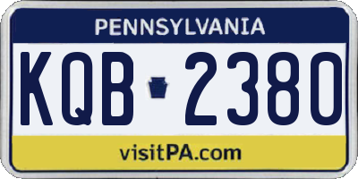 PA license plate KQB2380