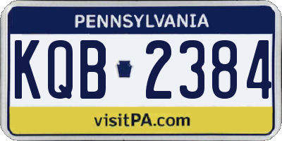 PA license plate KQB2384