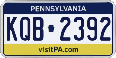 PA license plate KQB2392