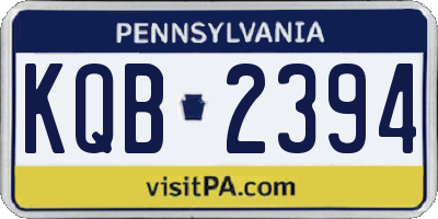 PA license plate KQB2394