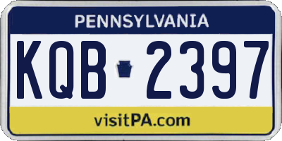 PA license plate KQB2397