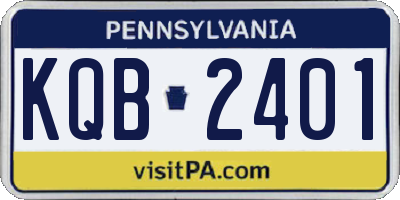 PA license plate KQB2401