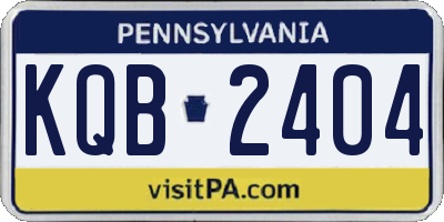 PA license plate KQB2404