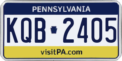 PA license plate KQB2405
