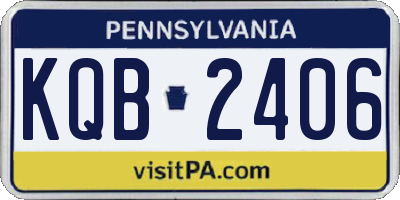 PA license plate KQB2406