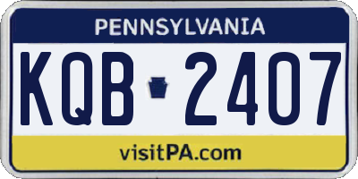 PA license plate KQB2407