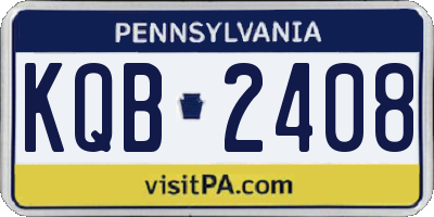 PA license plate KQB2408