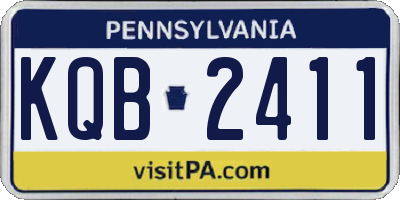 PA license plate KQB2411