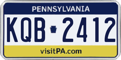 PA license plate KQB2412