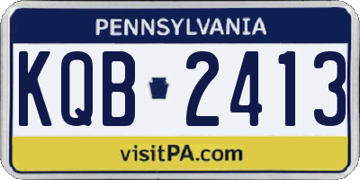 PA license plate KQB2413