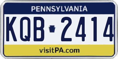 PA license plate KQB2414