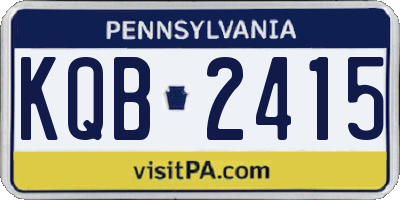 PA license plate KQB2415