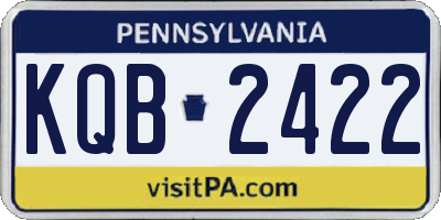 PA license plate KQB2422