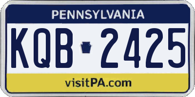 PA license plate KQB2425