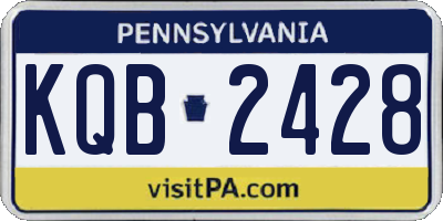 PA license plate KQB2428