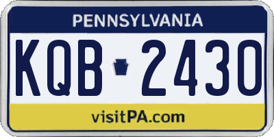 PA license plate KQB2430