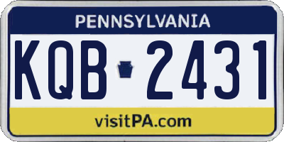 PA license plate KQB2431