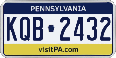 PA license plate KQB2432