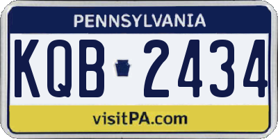 PA license plate KQB2434