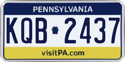 PA license plate KQB2437