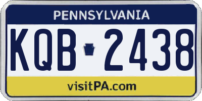 PA license plate KQB2438