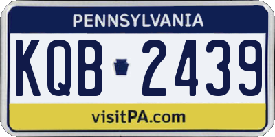 PA license plate KQB2439