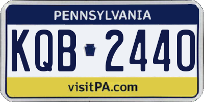 PA license plate KQB2440