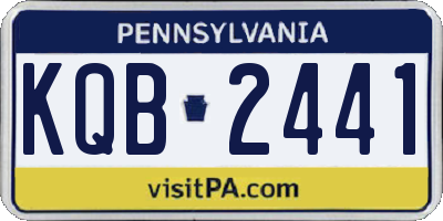 PA license plate KQB2441