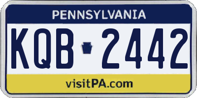 PA license plate KQB2442
