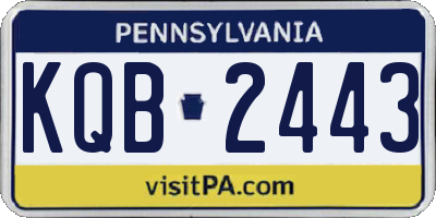 PA license plate KQB2443