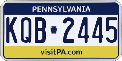 PA license plate KQB2445